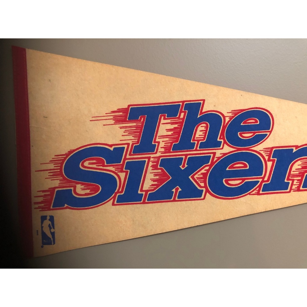 Vintage 80s Philadelphia 76ers Felt Pennant 30" NBA Retro indie blockette 80s